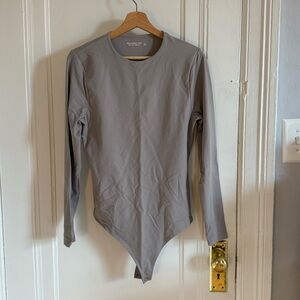 Abercrombie & Fitch Soft Gray Longsleeve Bodysuit